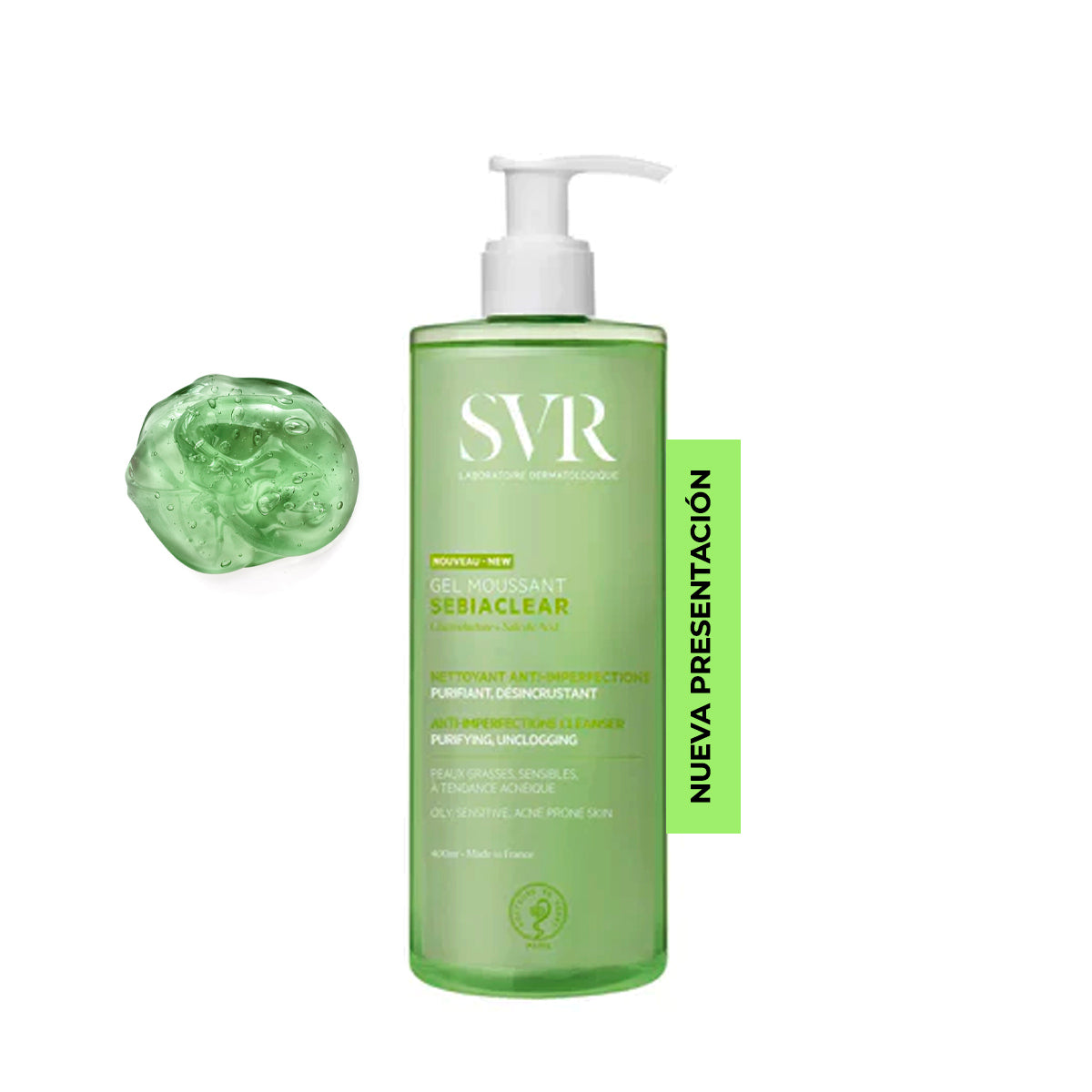 Jabon Facial Svr Sebiaclear Gel Moussant 400 Piel Grasa Acne