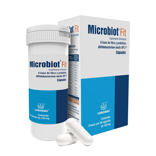 Columbia Microbiot Fit A Base De Fibra y Probiótico Bifidobacterium Lactis BPL1 30 Cápsulas