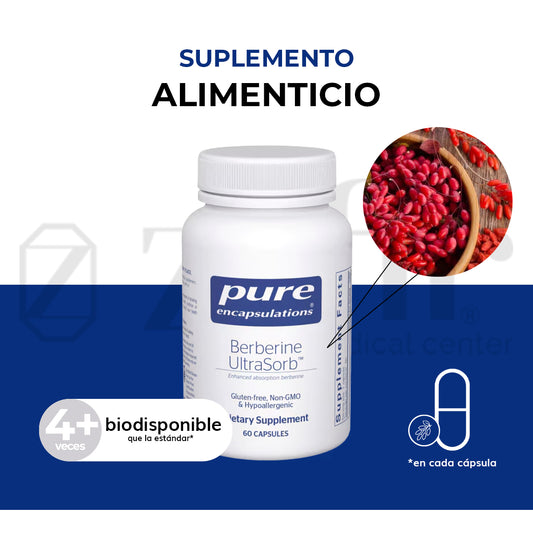 Pure Encapsulations Berberine UltraSorb 60 cápsulas.