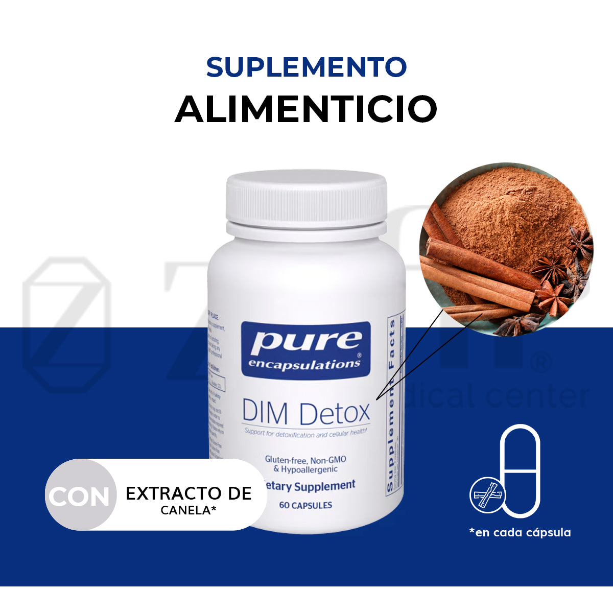 Pure Encapsulations DIM Detox 60 cápsulas.
