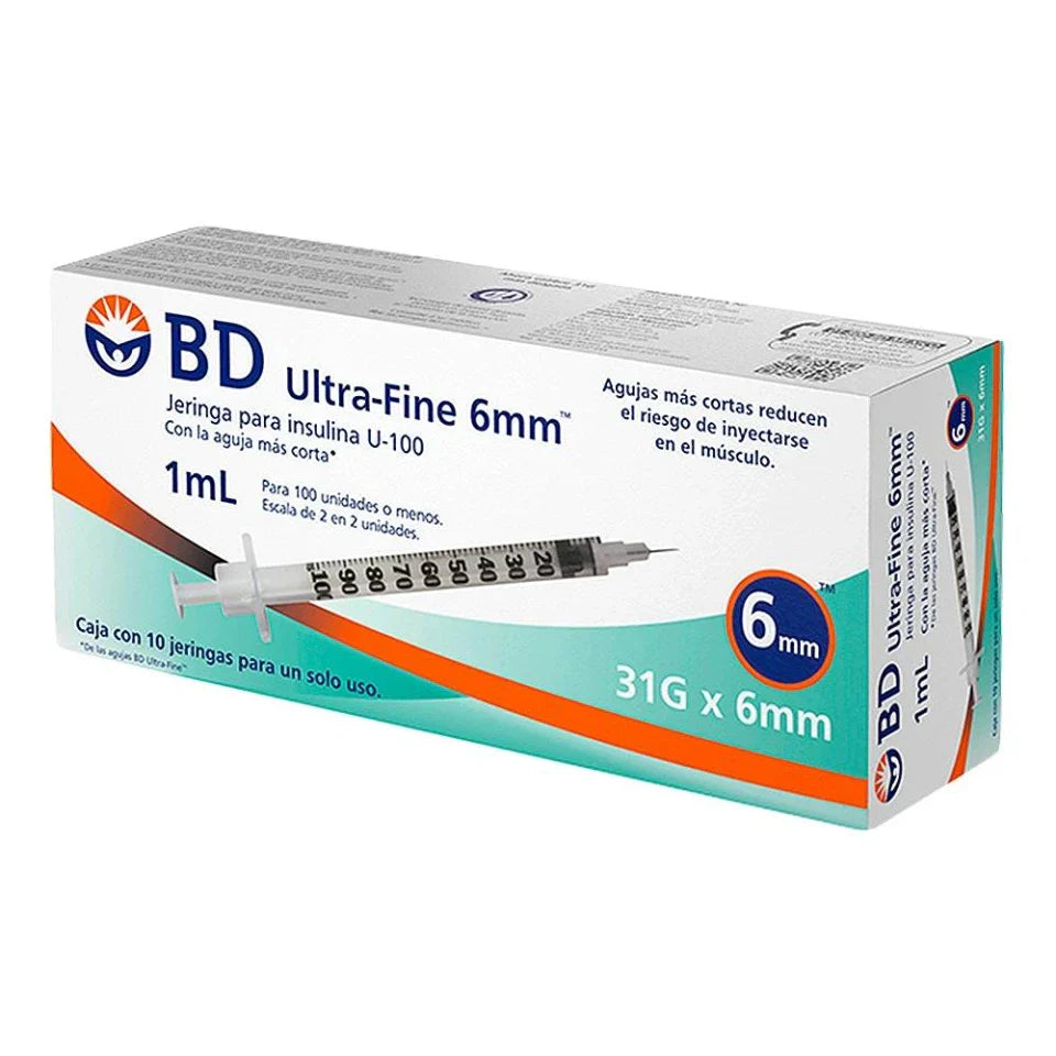 BD-ULTRA FINE. JERINGA DESECHABLE 31X6MM. INYECCIÓN 1 ML