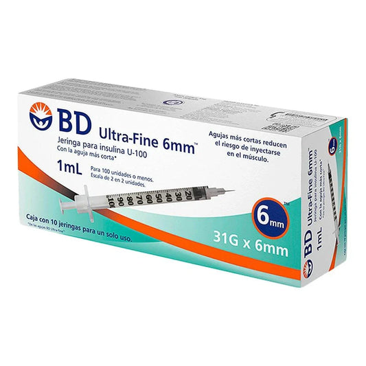BD-ULTRA FINE. JERINGA DESECHABLE 31X6MM. INYECCIÓN 1 ML
