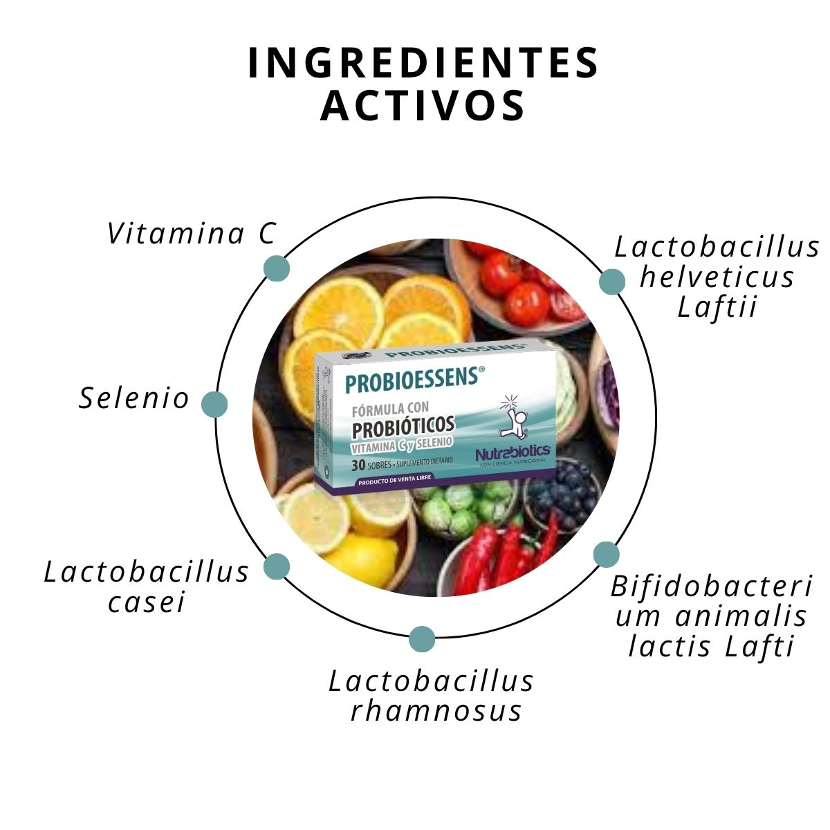 Nutrabiotics Probioessens con Probioticos, Vitamina C y Selenio