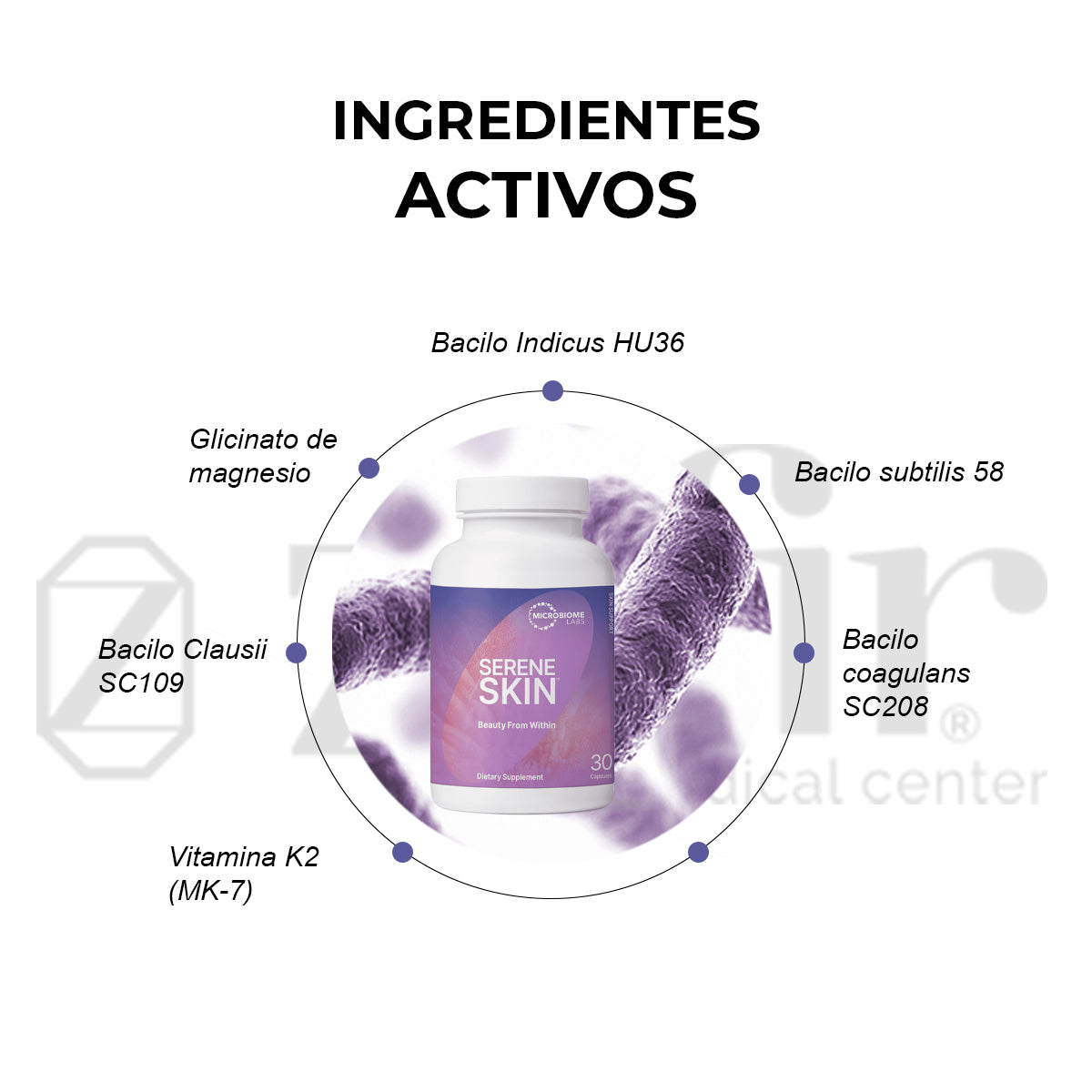 Microbiome Labs - Serene Skin (30 cápsulas)