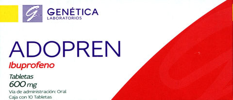 ADOPREN GENÉTICA LABORATORIOS IBUPROFENO / TABLETA 600 MG
