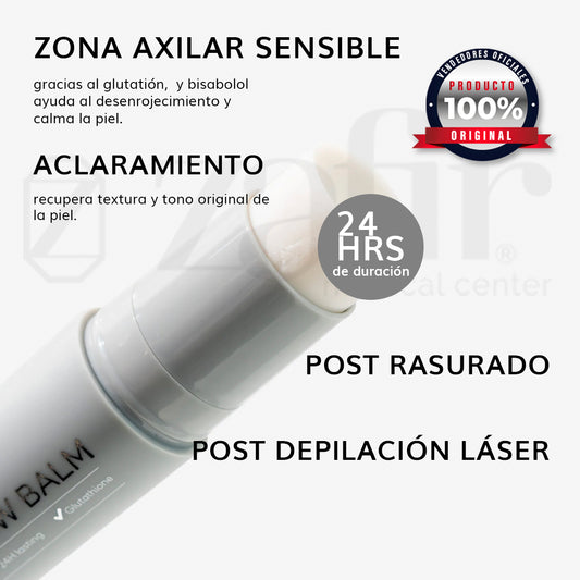 Glutanex Glow Balm Deo Bálsamo Aclarante Bálsamo Aclarante, Calmante y Antioxidante Axilar con Glutatión