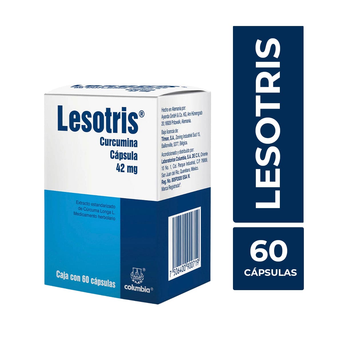 LESOTRIS EXTRACTO ESTANDARIZADO DE CÚRCUMA LONGA L. 42 MG 60 CAPSULAS