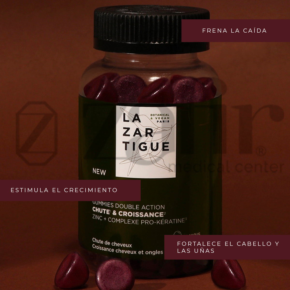 Lazartigue Gomitas Para la Caída De Cabello