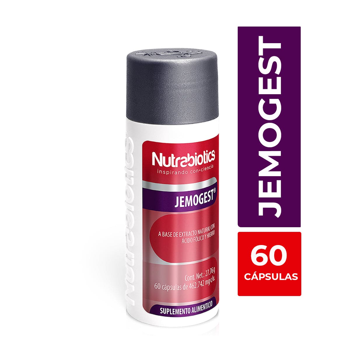 NUTRABIOTICS JEMOGEST Hierro Bisglicinato Quelado y 5-Metiltetrahidrofolato