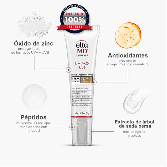 Elta MD UV AOX EYE Contorno de Ojos SPF 30 con Tinta