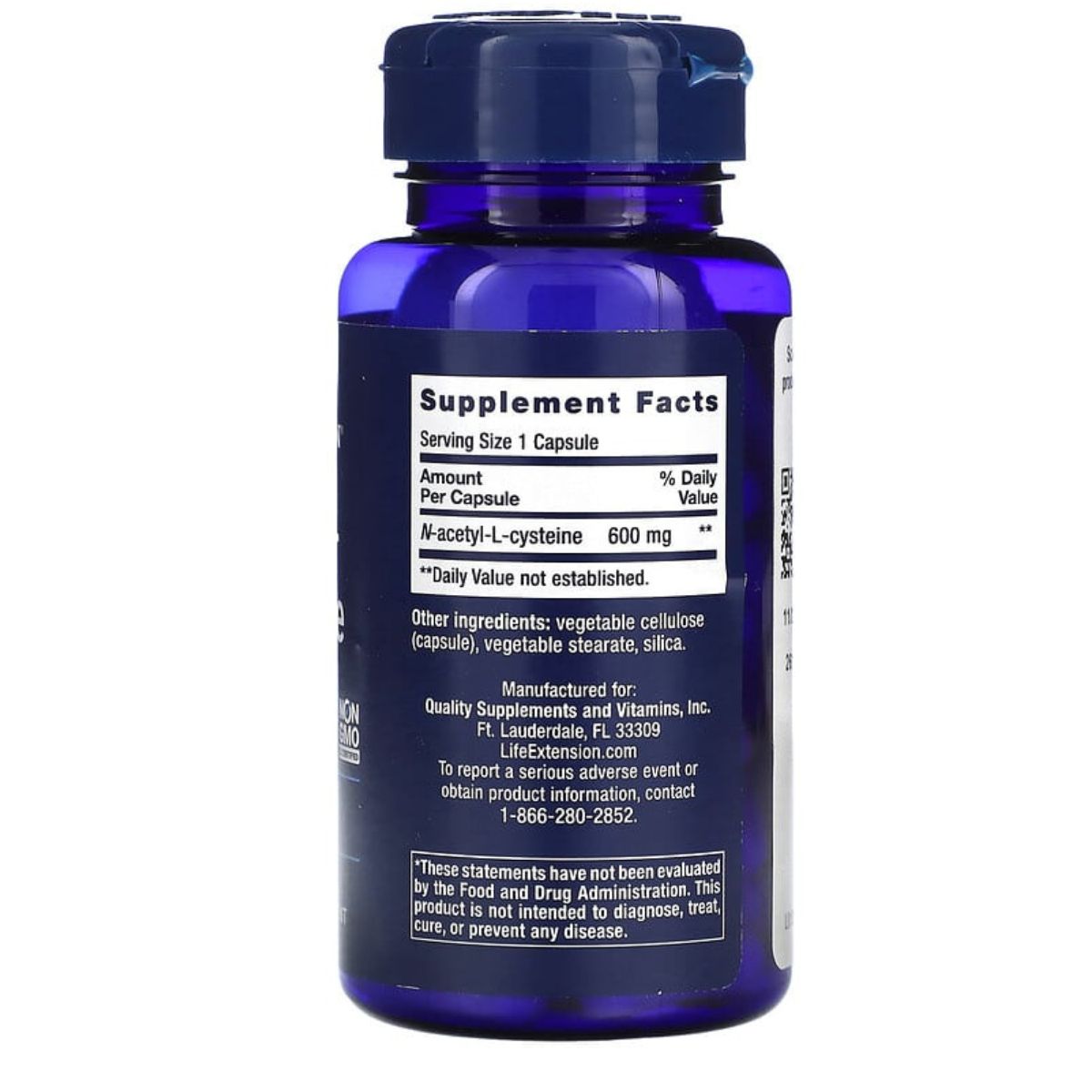 Life Extension N-Acetyl-L- Cysteine Boosts Cellular Glutahione Levels 600Mg Apoyo Inmunológico.