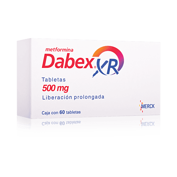 DABEX XR. METFORMINA 500 MG. LIBERACIÓN PROLONGADA. 60 TABLETAS