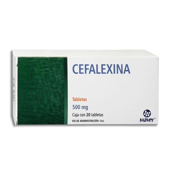 CEFALEXINA 500 MG. CAJA CON 20 TABLETAS. MAVER