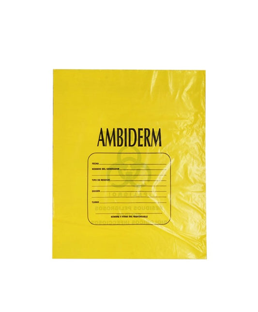 BOLSA AMBIDERM RESIDUOS BIOLOGICA AMARILLA 50X60 / CONTIENE 5 PIEZAS