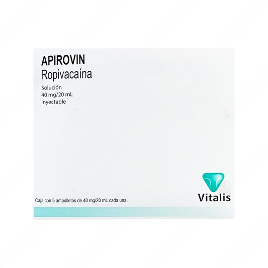 APIROVIN ROPIVACAÍNA VITALIS SOLUCIÓN INYECTABLE 40 MG / 20 ML