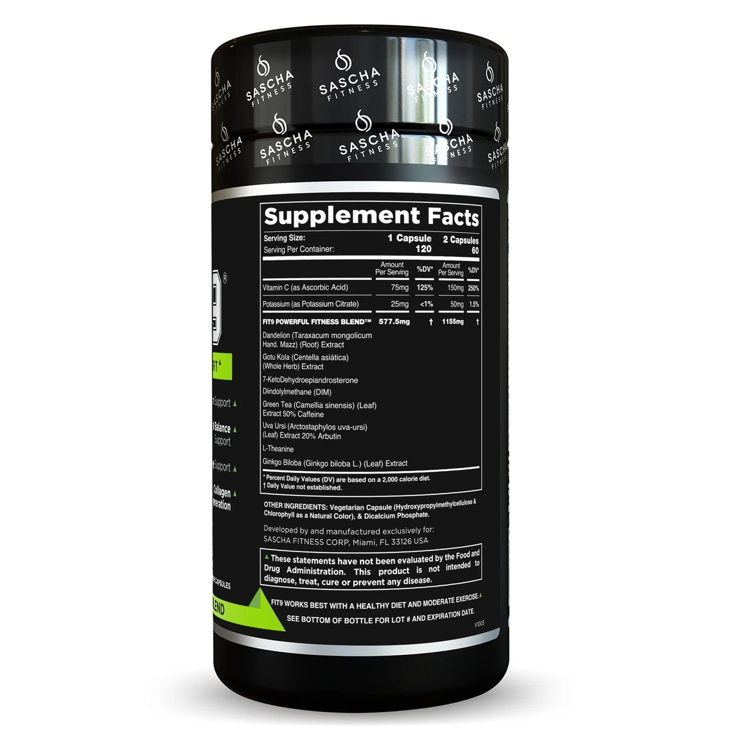 Sascha Fitness FIT 9 Fat Loss Support 120 cáps