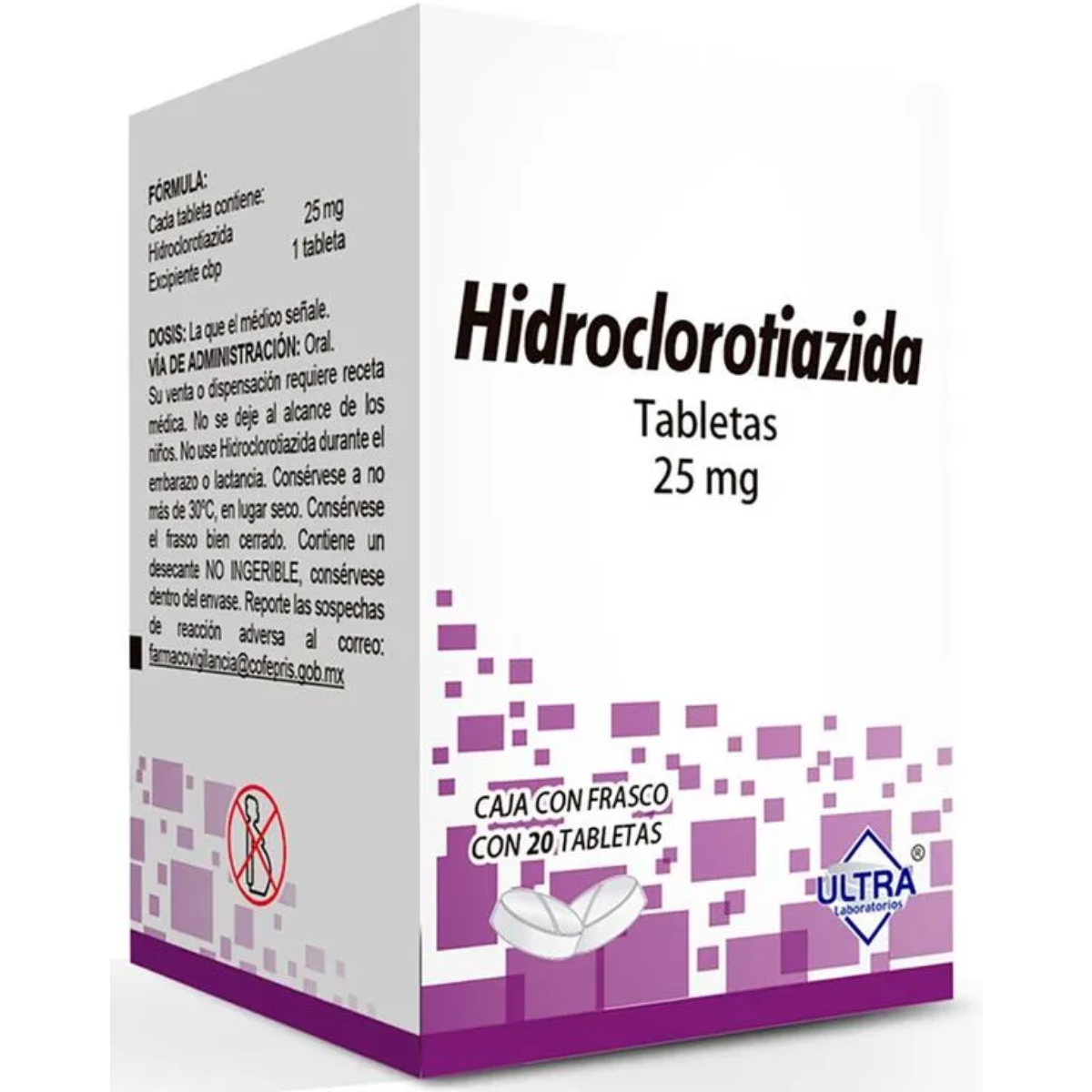 HIDROCLOROTIAZIDA TABS 25MG 20 TABS