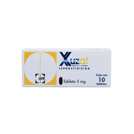 XUZAL. LEVOCETIRIZINA 5 MG. CAJA CON 10 TABLETAS