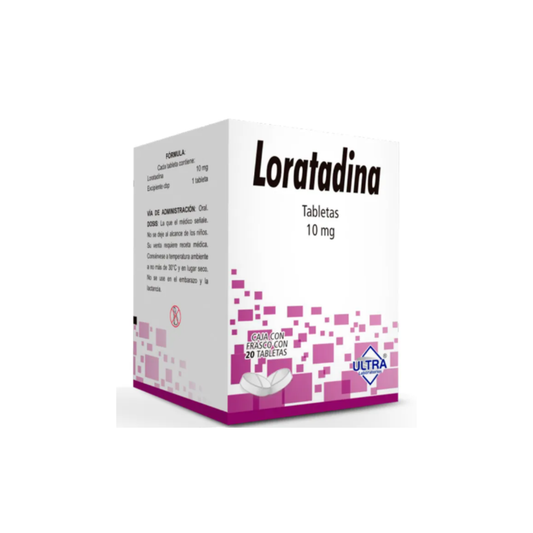 LORATADINA 10 MG. FRASCO CON 20 TABLETAS