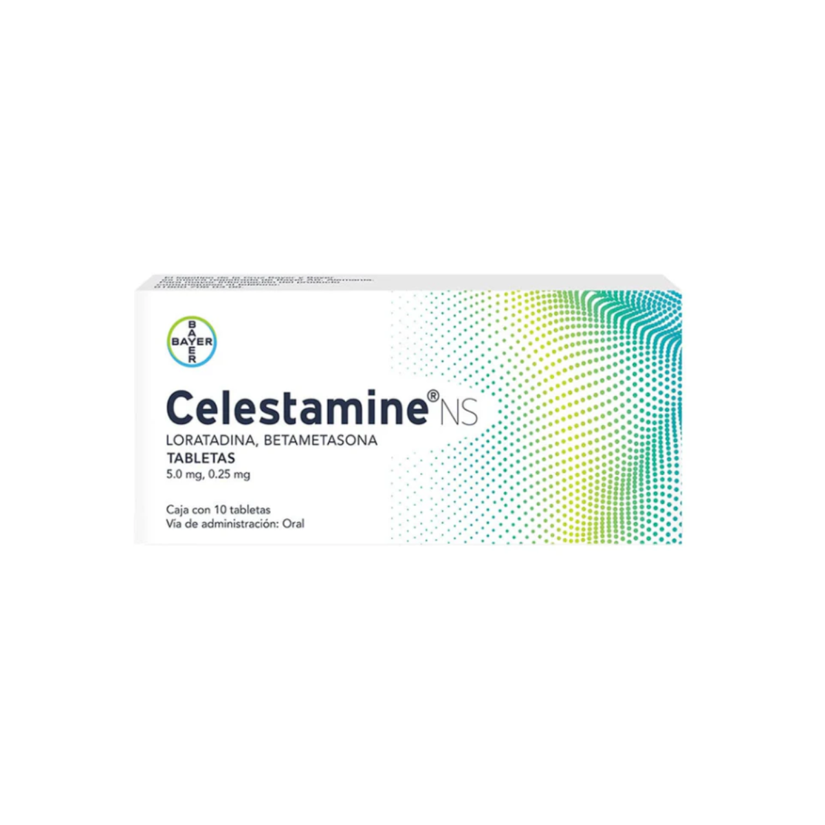 CELESTAMINE NS. LORATADINA 5.0MG/BETAMETASONA 0.25MG. CAJA CON 10 TABLETAS