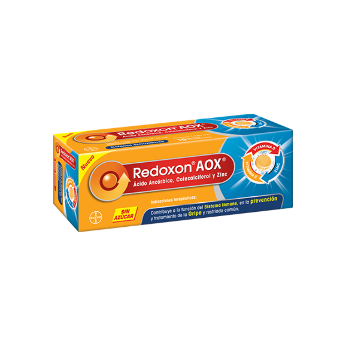 REDOXON AOX. ÁCIDO ASCÓRBICO 1000 MG/COLECALCIFEROL 400 UI/ZINC 10 MG. TUBO CON 10 TABLETAS AFERVESCENTES