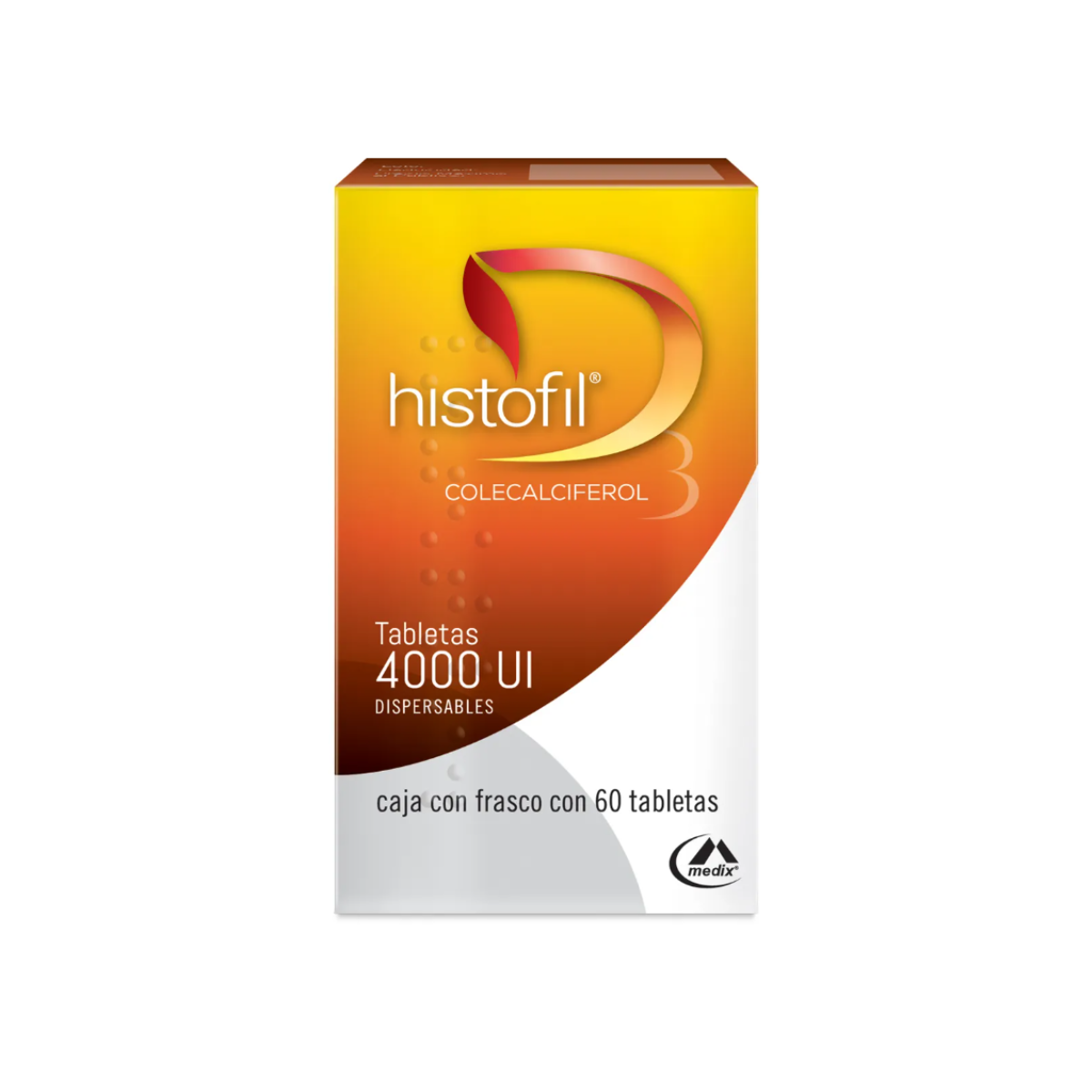 HISTOFIL. COLECALCIFEROL 4000 UI DISPERSABLE. FRASCO CON 60 TABLETAS