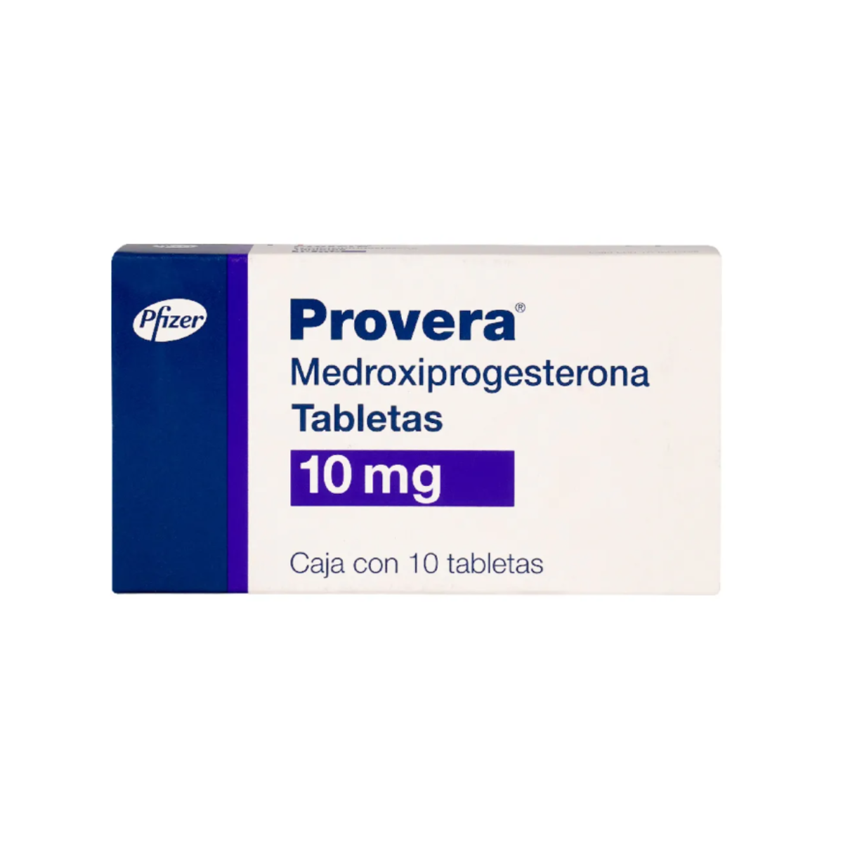 PROVERA. MEDROXIPROGESTERONA 10 MG. CAJA CON 10 TABLETAS