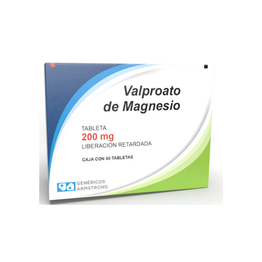 VALPROATO DE MAGNESIO 200 MG. LIBERACIÓN RETARDADA. CAJA CON 40 TABLETAS
