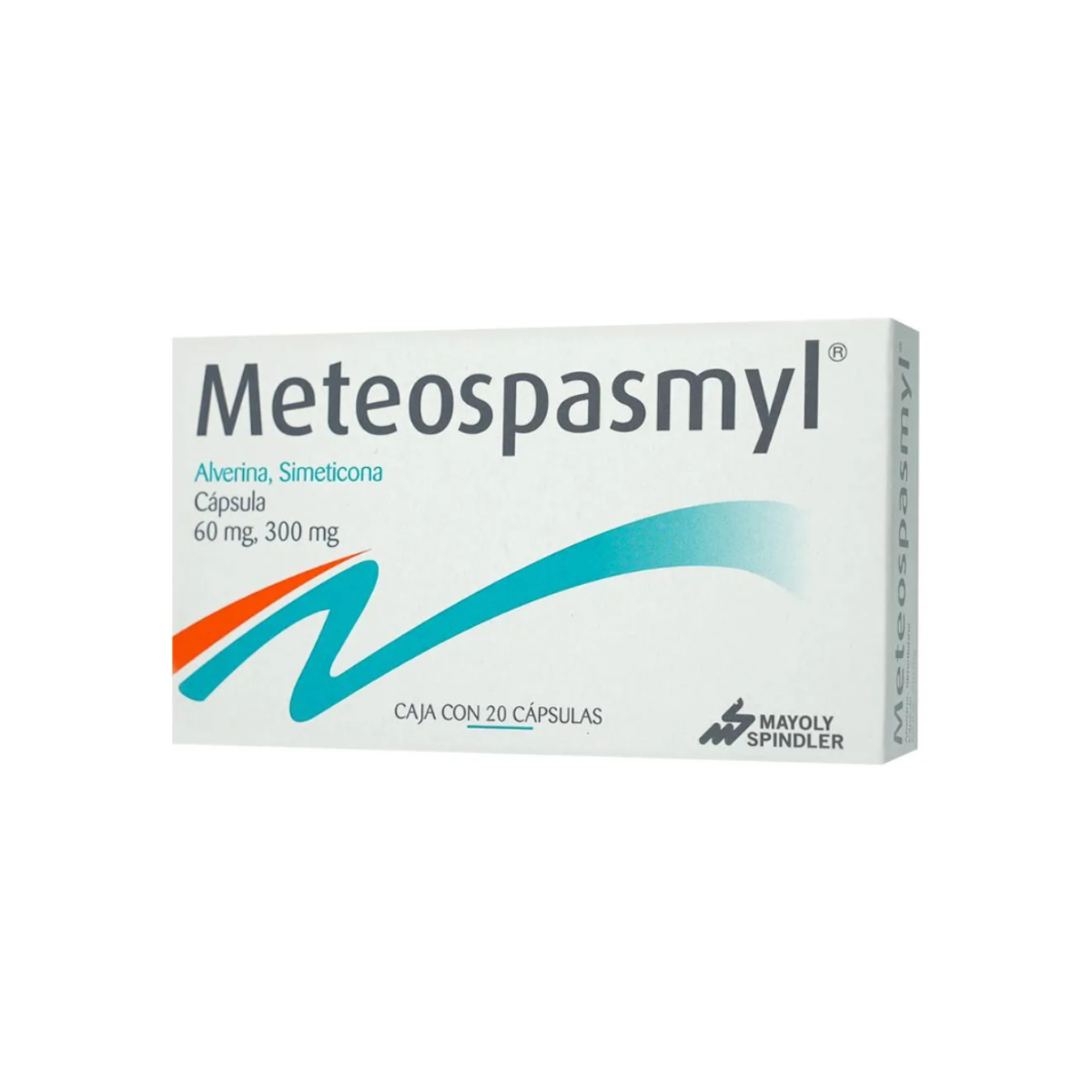 METEOSPASMYL. ALVERINA 60 MG/SIMETICONA 300 MG. CAJA CON 20 CÁPSULAS