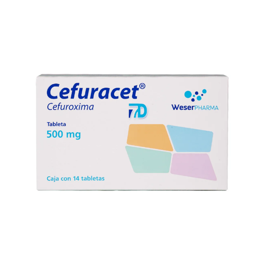 CEFURACET. CEFUROXIMA 500 MG. CAJA CON 14 TABLETAS