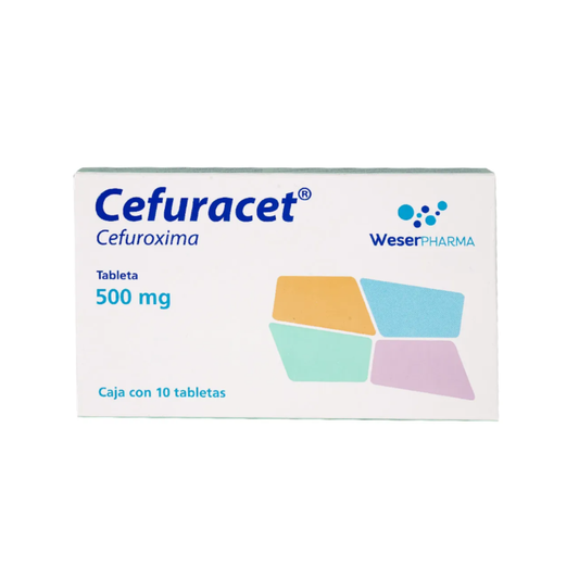 CEFURACET. CEFUROXIMA 500 MG. CAJA CON 10 TABLETAS