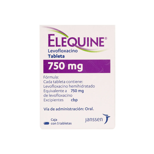 ELEQUINE. LEVOFLOXACINO 750 MG. CAJA CON 5 TABLETAS