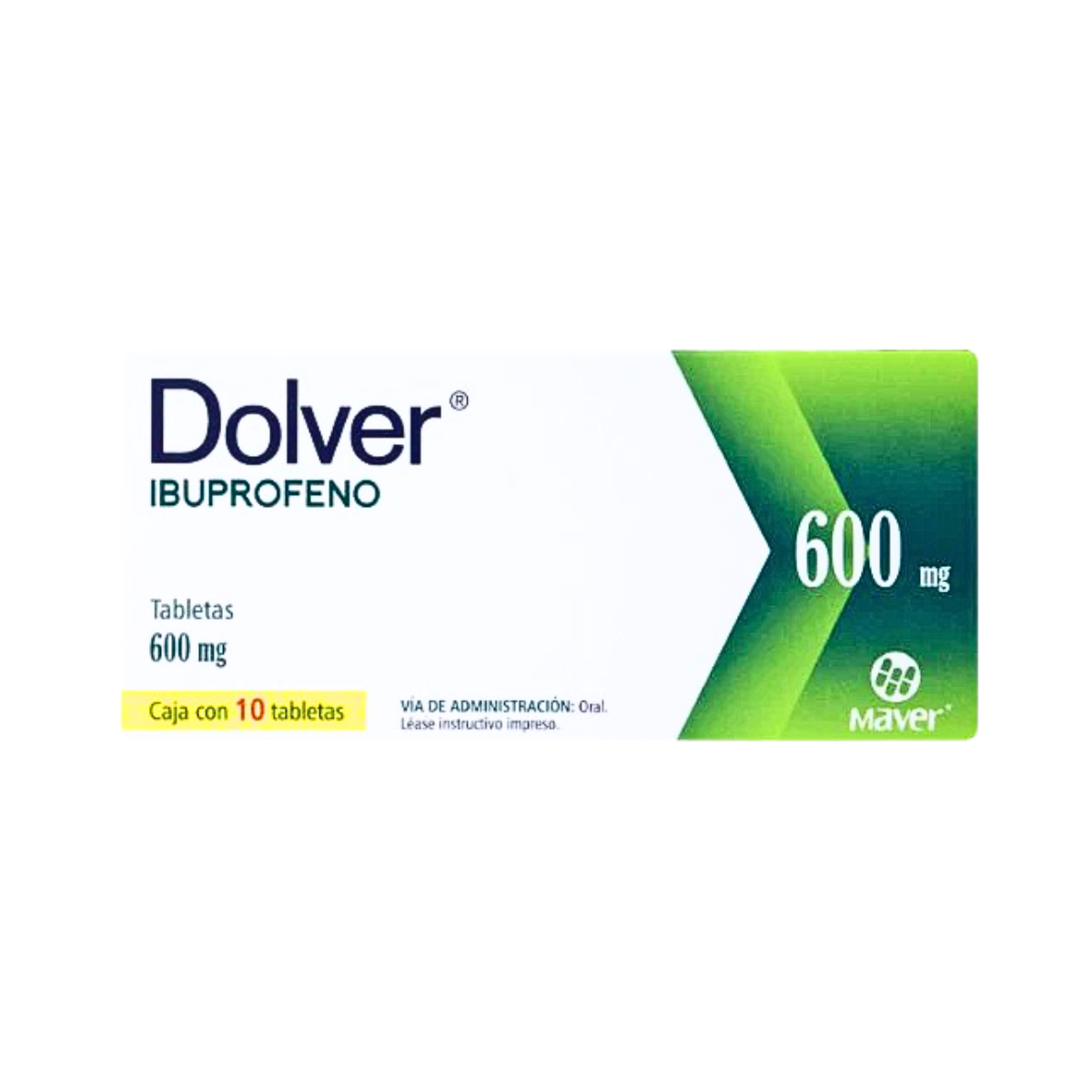 DOLVER IBUPROFENO 600 MG CAJA CON 10 TABLETAS