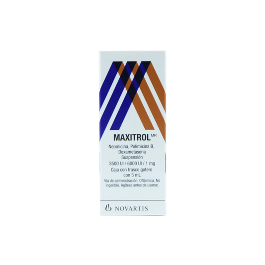 MAXITROL SUSPENSIÓN. NEOMICINA/POLIMIXINA B/DEXAMETASONA 3500 UI/6000 UI /1 MG. FRASCO GOTERO 5 ML