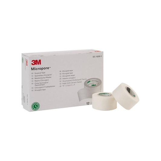 MICROPORE BLANCO 1". CINTA ADHESIVA. CAJA CON 12 PIEZAS. (3M)