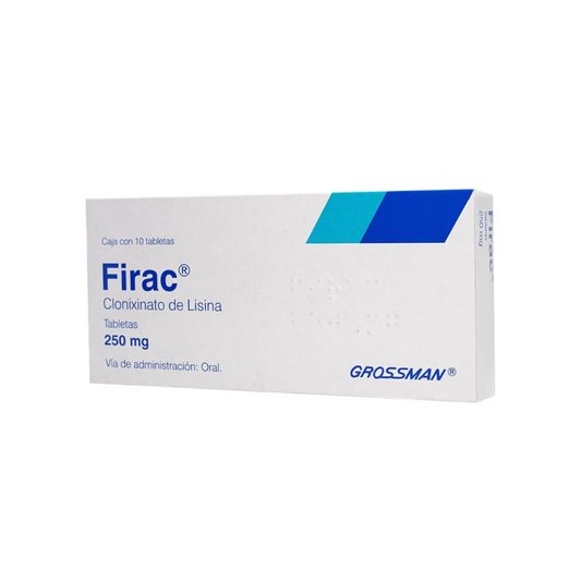 FIRAC. CLOXINATO DE LISINA 250 MG. CAJA CON 10 TABLETAS