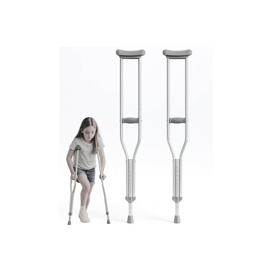 MULETAS ORTOPÉDICAS PEDIÁTRICAS AJUSTABLES. ALUMINIO LIVIANO. ANTIDESLIZANTES