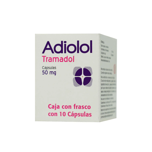 ADIOLOL. TRAMADOL 50MG. CAJA CON 10 CÁPSULAS