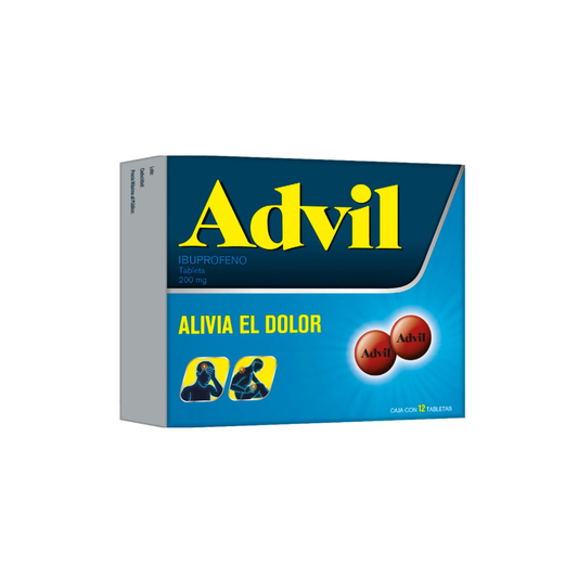 ADVIL. IBUPROFENO 200 MG. CAJA CON 12 TABLETAS