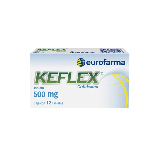KEFLEX. CEFALEXINA 500 MG. CAJA CON 12 TABLETAS