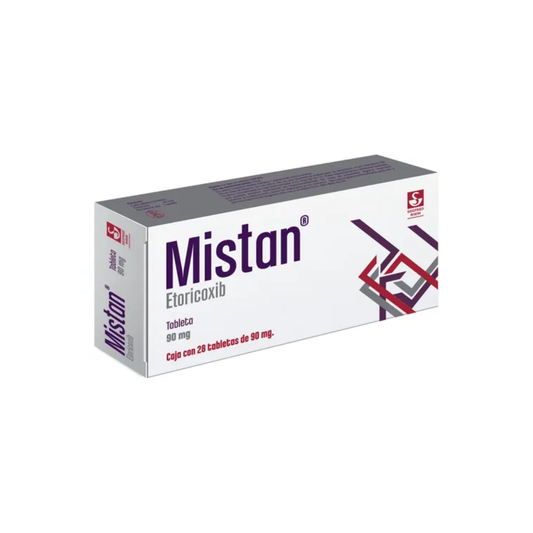 MISTAN. ETORICOXIB 90 MG. CAJA CON 28 TABLETAS