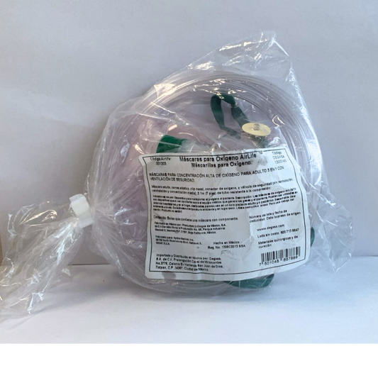 MASCARILLA AIRLIFE DE OXIGENO CON RESERVORIO ADULTO