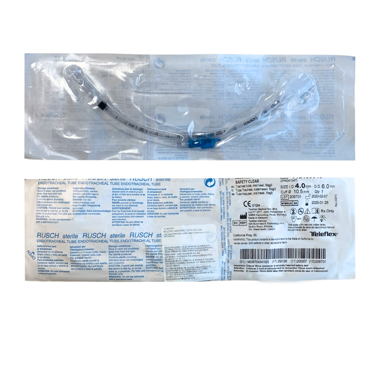 TUBO ENDOTRAQUEAL RUSCH CON GLOBO 4.0MM