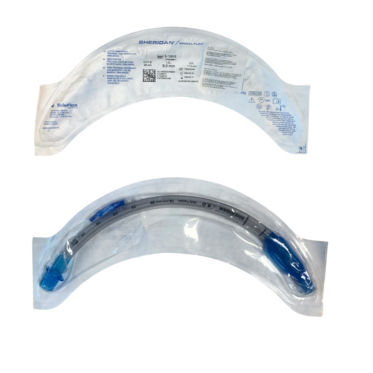 TUBO ENDOTRAQUEAL ESPIRAL REFORZADO 8.0 MM (32 FR) C/GLOBO ORAL/NASAL