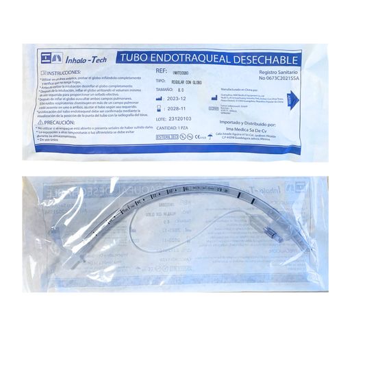 TUBO ENDOTRAQUEAL INHALO-TECH CON GLOBO 8.0 MM