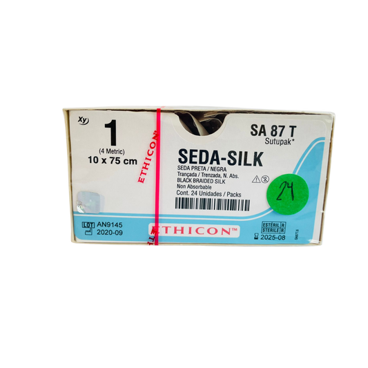 SEDA-SILK 1 ETHICON (SUTUPAK 10X75CM) . CAJA CON 24 UNIDADES