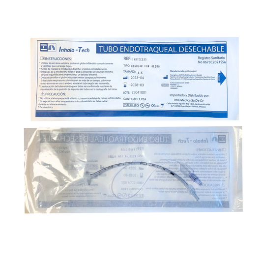 TUBO ENDOTRAQUEAL INHALO-TECH CON GLOBO 3.5 MM