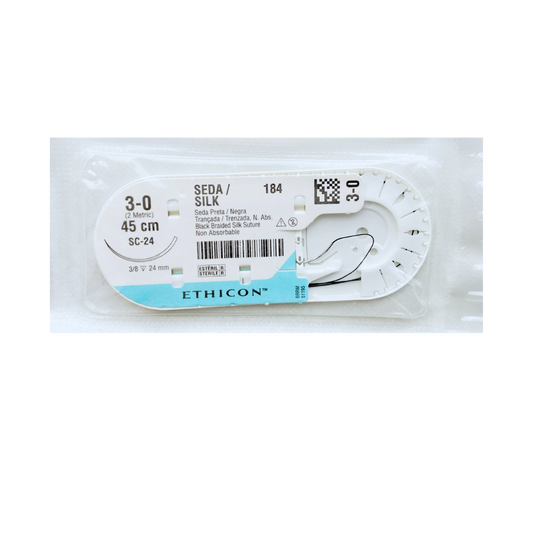 SEDA 3-0 SC-24 ETHICON AGUJA CORTANTE 24MM-45CM 3/8)