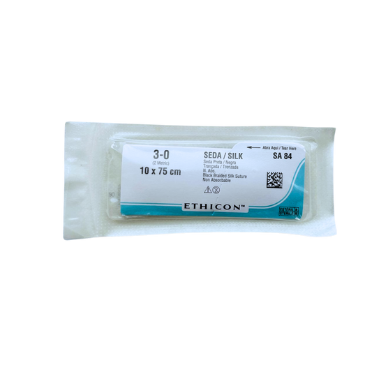 SEDA-SILK 3-0 ETHICON (SUTUPAK 10X75CM 2 M) . (24 PIEZAS)