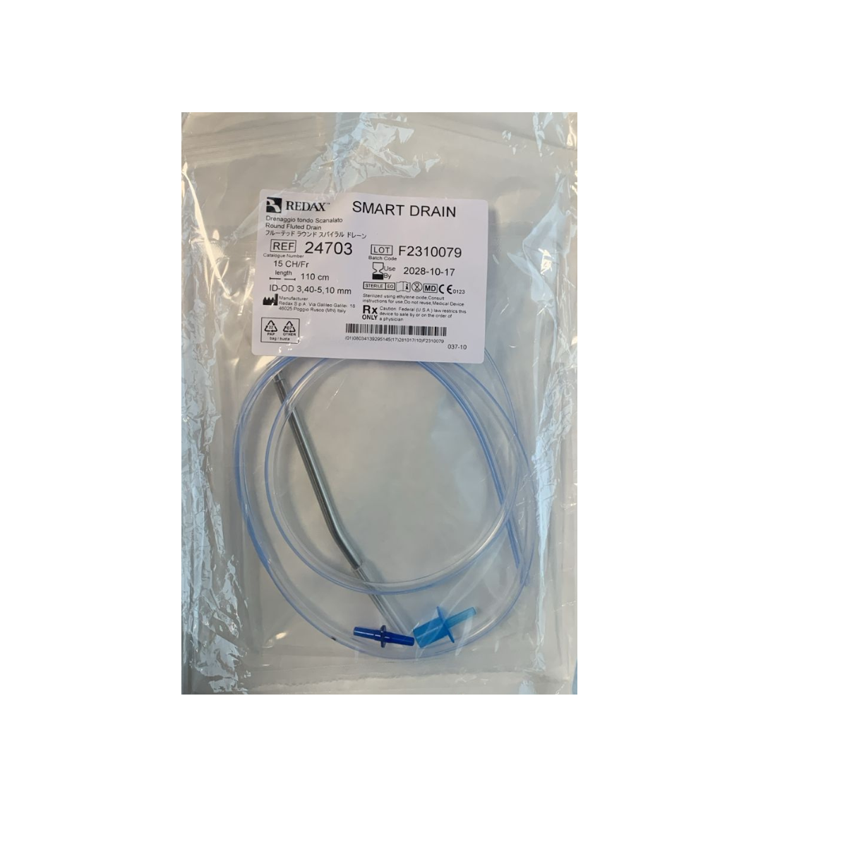 DREANJE REDONDO ACANALADO 15 FR CON TROCAR Y RESERVORIO (REDAX) SMART DRAIN